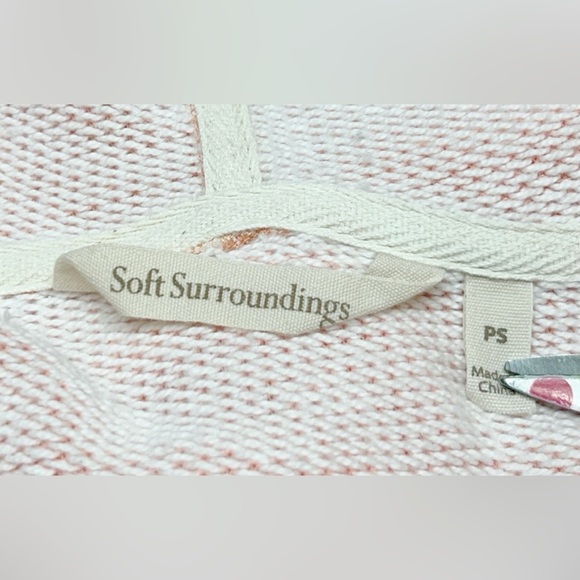 Soft Surroundings Just Beachy Pullover French Terry Hooded Top Petite Small - Picture 2 of 5